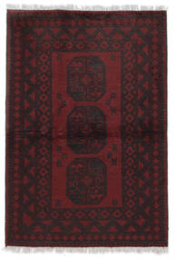 Tapis Afghan Fine 103X143 Noir/Rouge Foncé (Laine, Afghanistan)