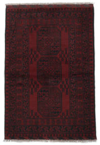  Afghan Fine Vloerkleed 97X143 Wol Zwart Klein Carpetvista