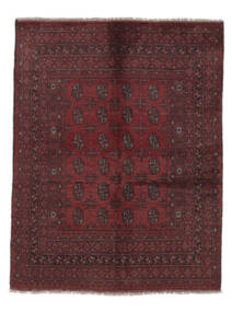 144X190 Afghan Fine Teppe Orientalsk Svart/Mørk Rød (Ull, Afghanistan) Carpetvista