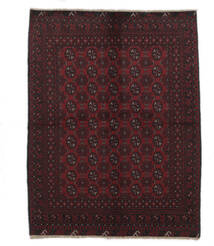 148X197 Afghan Fine Rug Oriental Black/Dark Red (Wool, Afghanistan) Carpetvista