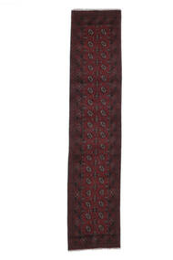 Afghan Fine Rug 74X374 Wool Black Small Carpetvista