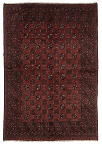 157X226 Χαλι Afghan Fine Ανατολής Μαύρα/Σκούρο Κόκκινο (Μαλλί, Αφγανικά) Carpetvista
