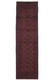  Orientalsk Afghan Fine Teppe 77X282Løpere Svart/Mørk Rød Ull, Afghanistan Carpetvista