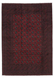  203X291 Afghan Fine Rug Black/Dark Red Afghanistan Carpetvista