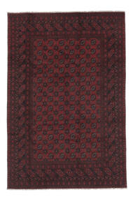  Afghan Fine Covor 197X293 Lână Negru/Dark Red Carpetvista