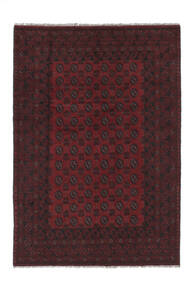  Afghan Fine Rug 200X282 Wool Black/Dark Red Carpetvista