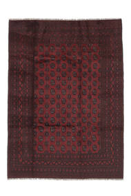 200X280 Χαλι Afghan Fine Ανατολής Μαύρα/Σκούρο Κόκκινο (Μαλλί, Αφγανικά) Carpetvista