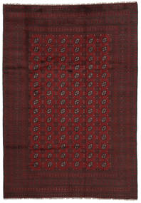 196X286 Afghan Fine Matot Matto Itämainen Musta/Tummanpunainen (Villa, Afganistan) Carpetvista