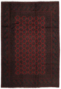 196X286 Tapis D'orient Afghan Fine Noir/Rouge Foncé (Laine, Afghanistan) Carpetvista