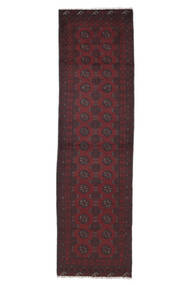  Orientalsk Afghan Fine Teppe 76X280Løpere Svart/Mørk Rød Ull, Afghanistan Carpetvista