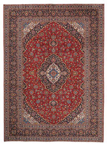 Χαλι Περσικό Keshan 292X404 Σκούρο Κόκκινο/Μαύρα Μεγαλα (Μαλλί, Περσικά/Ιρανικά)