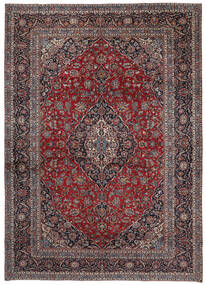  Kashan Szőnyeg 299X424 Perzsa Gyapjúszőnyeg Fekete/Sötétpiros Nagy Carpetvista
