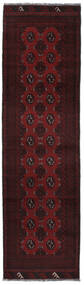  Afghan Fine Covor 80X285 Negru/Dark Red Carpetvista