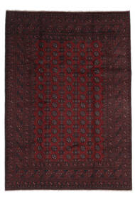 絨毯 オリエンタル アフガン Fine 197X279 ブラック/ダークレッド (ウール, アフガニスタン)