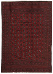 200X281 Tappeto Orientale Afghan Fine Nero/Rosso Scuro (Lana, Afghanistan) Carpetvista