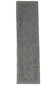 Tapete Oriental Kilim Afegão Old Style 80X294 Passadeira Cinza Escuro/Preto (Lã, Afeganistão)