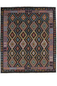 248X290 Kelim Afghan Old Style Tæppe Orientalsk Sort/Mørkegrå (Uld, Afghanistan) Carpetvista