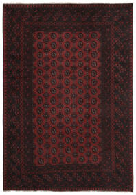 201X293 Afghan Fine Tæppe Orientalsk Sort/Mørkerød (Uld, Afghanistan) Carpetvista