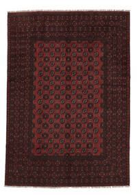  Afghan Fine Covor 197X286 Lână Negru/Dark Red Carpetvista