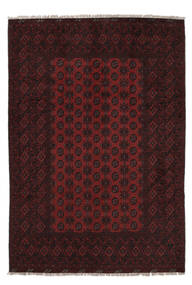 Tappeto Orientale Afghan Fine 201X294 Nero/Rosso Scuro (Lana, Afghanistan)