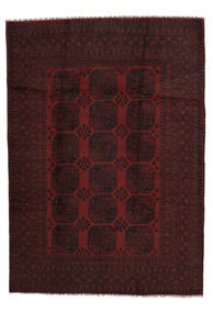  Afghan Fine Rug 201X285 Wool Black/Dark Red Carpetvista