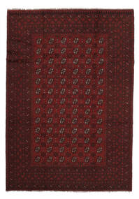  Afghan Fine Rug 198X283 Wool Black/Dark Red Carpetvista