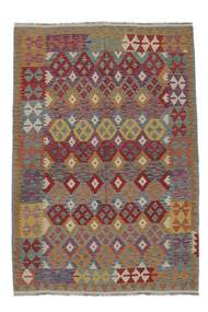 絨毯 オリエンタル キリム アフガン オールド スタイル 200X293 茶色/ダークレッド (ウール, アフガニスタン)