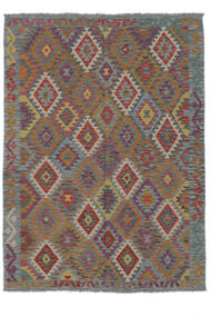 173X235 Kelim Afghan Old Style Teppe Orientalsk Brun/Mørk Rød (Ull, Afghanistan) Carpetvista