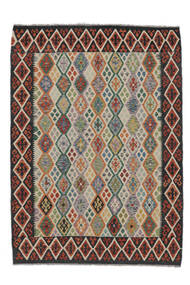 176X245 Kilim Afghan Old Style Rug Oriental Black/Brown (Wool, Afghanistan) Carpetvista