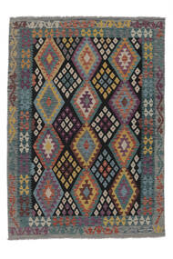  Kilim Afghan Old Style Rug 173X245 Wool Black/Brown Carpetvista