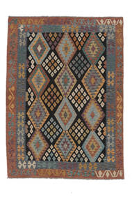 172X245 Kelim Afghan Old Style Matta Orientalisk Brun/Svart (Ull, Afghanistan) Carpetvista