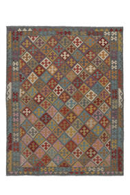  Oriental Kilim Afghan Old Style Rug 240X310 Brown/Black Wool, Afghanistan Carpetvista