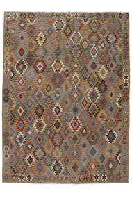絨毯 オリエンタル キリム アフガン オールド スタイル 265X355 茶色/ブラック 大きな (ウール, アフガニスタン)