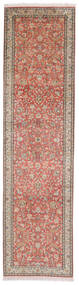  Kashmir Pure Silk Rug 79X301 Silk Brown/Red Small Carpetvista