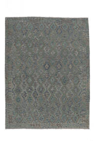  Orientalsk Kelim Afghan Old Style Teppe 259X341 Mørk Grå/Svart Stort Ull, Afghanistan Carpetvista
