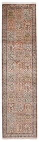 絨毯 カシミール ピュア シルク 79X302 廊下 カーペット 茶色/オレンジ (絹, インド)