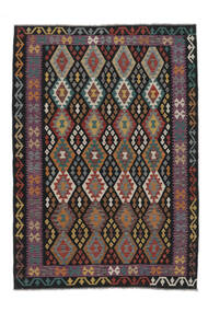  Kelim Afghan Old Style Matot 209X295 Musta/Ruskea Carpetvista