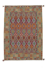  194X292 Kelim Afghan Old Style Teppe Brun/Mørk Rød Afghanistan Carpetvista