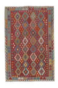 Kelim Afghan Old Style Teppe 198X291 Mørk Rød/Brun Ull, Afghanistan Carpetvista