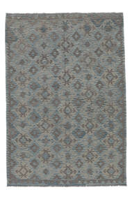 絨毯 キリム アフガン オールド スタイル 200X290 ダークグレー/ブラック (ウール, アフガニスタン)