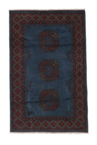  Afghan Fine Vloerkleed 115X182 Wol Zwart Klein Carpetvista