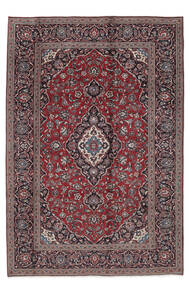 絨毯 オリエンタル カシャン 200X291 ブラック/ダークレッド (ウール, ペルシャ/イラン)