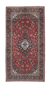  Orientalischer Keshan Teppich 145X280 Dunkelrot/Schwarz Wolle, Persien/Iran Carpetvista