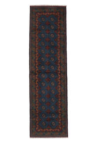  Orientalsk Afghan Fine Tæppe 81X290Løber Sort Uld, Afghanistan Carpetvista