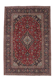 絨毯 オリエンタル カシャン 197X293 ブラック/ダークレッド (ウール, ペルシャ/イラン)