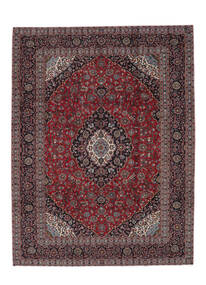 Tapete Kashan 255X340 Preto/Vermelho Escuro Grande (Lã, Pérsia/Irão)