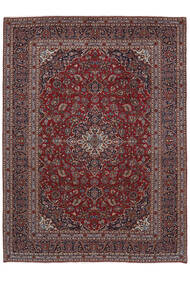 Tapete Kashan 300X401 Preto/Vermelho Escuro Grande (Lã, Pérsia/Irão)