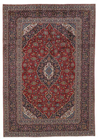 238X343 Χαλι Keshan Ανατολής Σκούρο Κόκκινο/Μαύρα (Μαλλί, Περσικά/Ιρανικά) Carpetvista