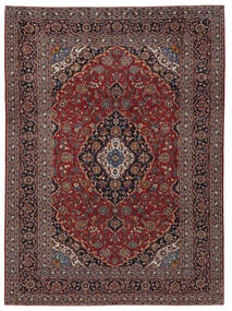 Dywan Orientalny Keszan 260X352 Czarny/Ciemnoczerwony Duży (Wełna, Persja/Iran)
