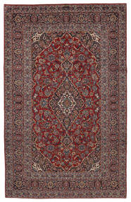 Tapete Oriental Kashan 203X320 Preto/Vermelho Escuro (Lã, Pérsia/Irão)